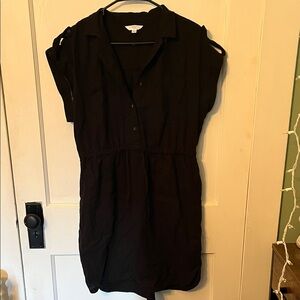 Large Black Time and Tru Collared Dress with Pockets